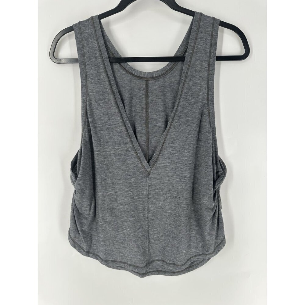 Lululemon Victory Lap Tank Heathered Black Womens 8? READ